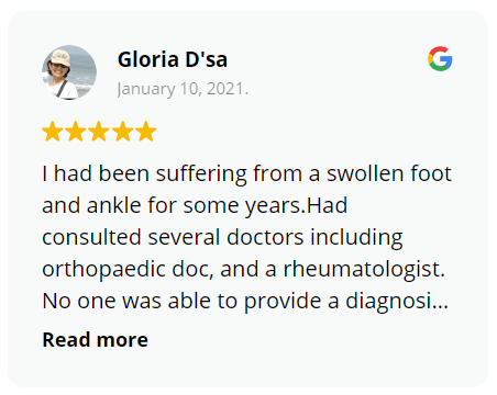 The Vein Center Google Review Gloria