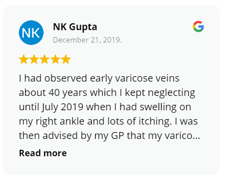 The Vein Center Google Review NK Gupta
