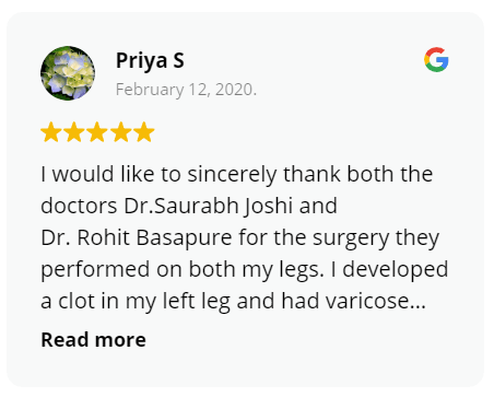 The Vein Center Google Review Priya S