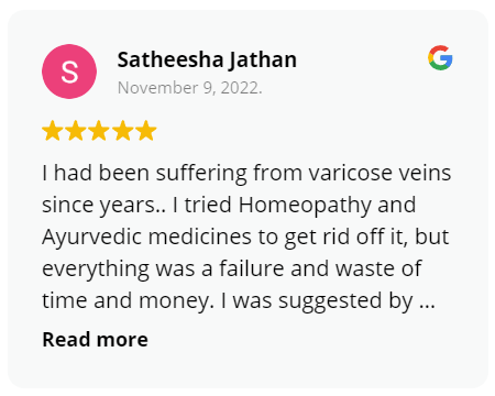 The Vein Center Google Review Satheesha Jathan