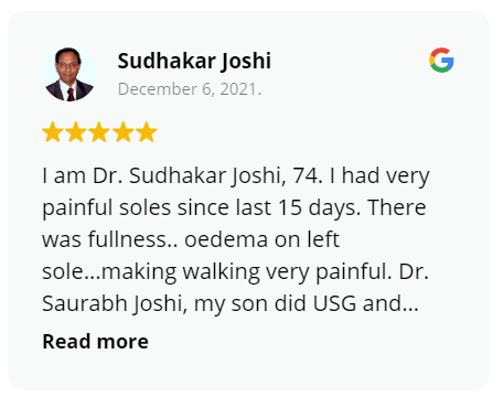 The Vein Center Google Review Sudhakar Joshi